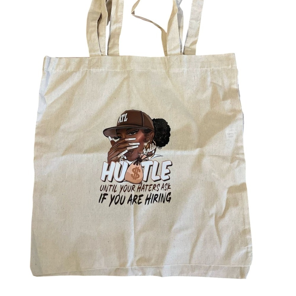 ATL Hustle Tote Bag Canvas‎ Graphic Print Shoulder Bag Shopper
